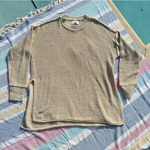 Aerie Cable Knit Sweater Sz XS NWT Beige Textured Oversized Pullover Cozy Soft
